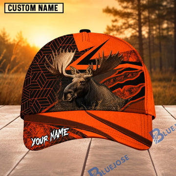BlueJose Moose Hunting Leather Patch Personalized 3D Cap