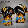 BlueJose Golf Fire Light Customized Name, Team Name 3D Shirts (6 Colors)