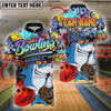 BlueJose Bowling Graffiti-Style Shark Customized Name, Team Name 3D Shirt