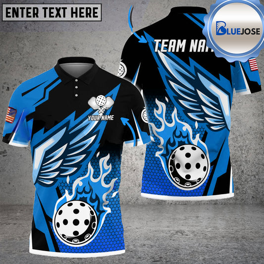 BlueJose Pickleball Cool Wings Personalized Name, Team Name Unisex Shirt (4 Colors)