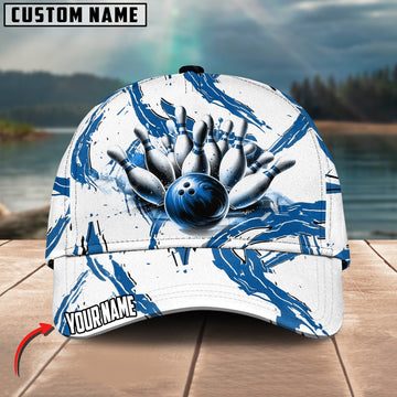 BlueJoses Bowling Ball & Pins Sport Multicolor Personalized Name Cap