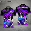 BlueJose Bowling And Pins Fire Glass Break Pattern Multicolor Customized Name 3D Shirt (4 Colors)