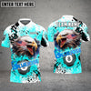 BlueJose Billiards 8 Ball Eagle American Flag Paint Pattern Personalized Name, Team Name Unisex Shirt (4 Colors)
