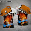 BlueJose Golf Fire Skin Ball Customized Name, Team Name 3D Shirts (4 Colors)