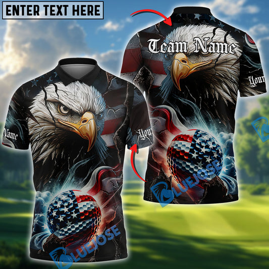 BlueJose Golf Eagle American Glory Customized Name, Team Name Shirt