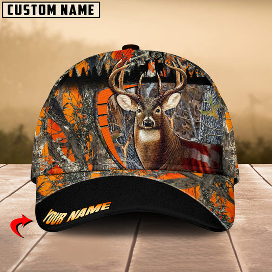 BlueJose Boomerang Deer Hunting Orange Camo Personalized Cap