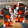 BlueJose Bowling And Pins Dragon Flame Pattern Customized Name 3D Shirt ( 6 Colors)