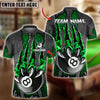 BlueJose Billiards Ball 8 Monster Hand Personalized Name Shirt (4 Colors)
