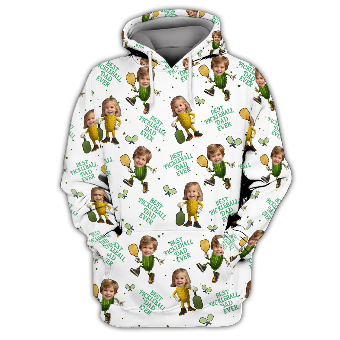 Custom Face Kid Pickleball Shirt - Best Pickleball Dad Ever - Funny Pickle Design - Personalized Father's Day Gifts