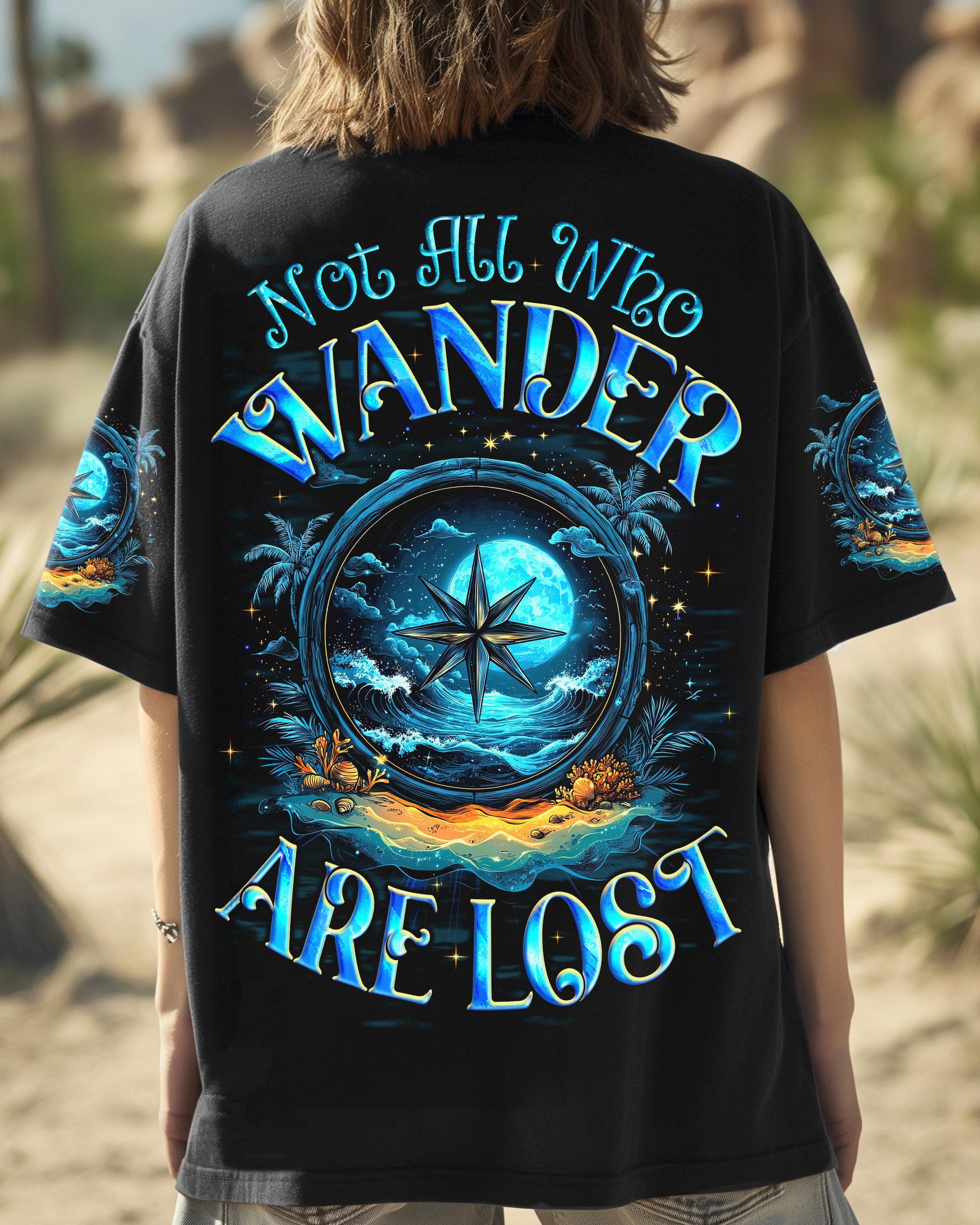 NOT ALL WHO WANDER ARE LOST COMPASS ALL OVER PRINT - TYQY2503251