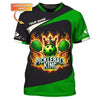 Custom Pickleball King Fire, Player Personalized Name 3D T-Shirts, Pickleball Polo Shirt, Gift For Pickleball Player
