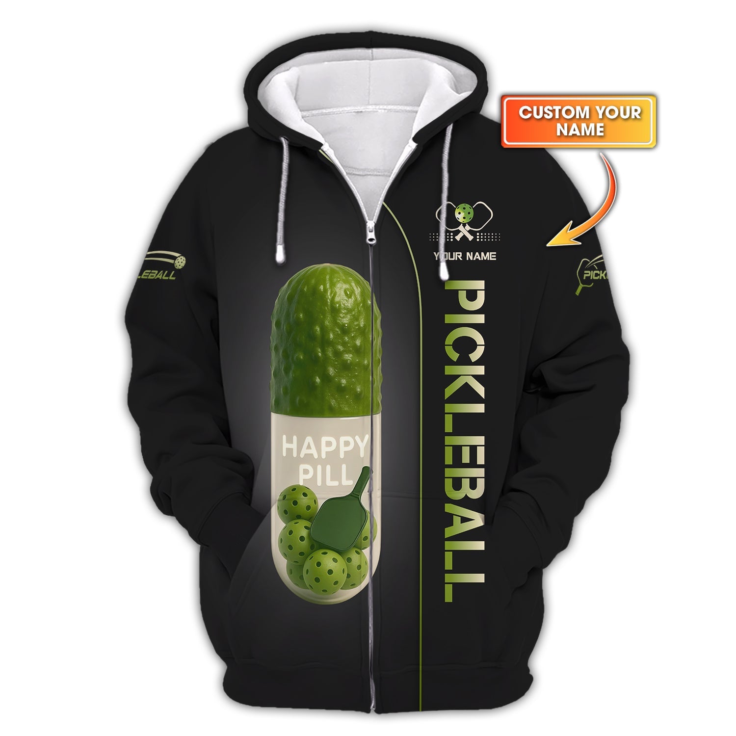 Custom Pickleball Shirt, Happy Pill, Funny Pickle ball T Shirts, Gifts For Pickleball Players