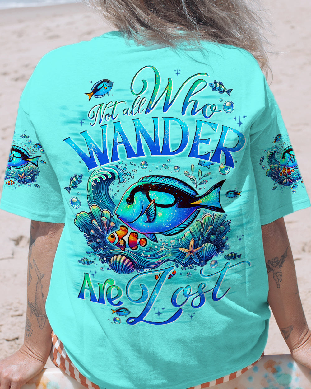 NOT ALL WHO WANDER ARE LOST FISH ALL OVER PRINT - TYTD0907241
