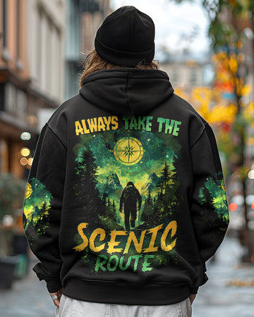 ALWAYS TAKE THE SCENIC ROUTE BIGFOOT ALL OVER PRINT - TYTD0302252