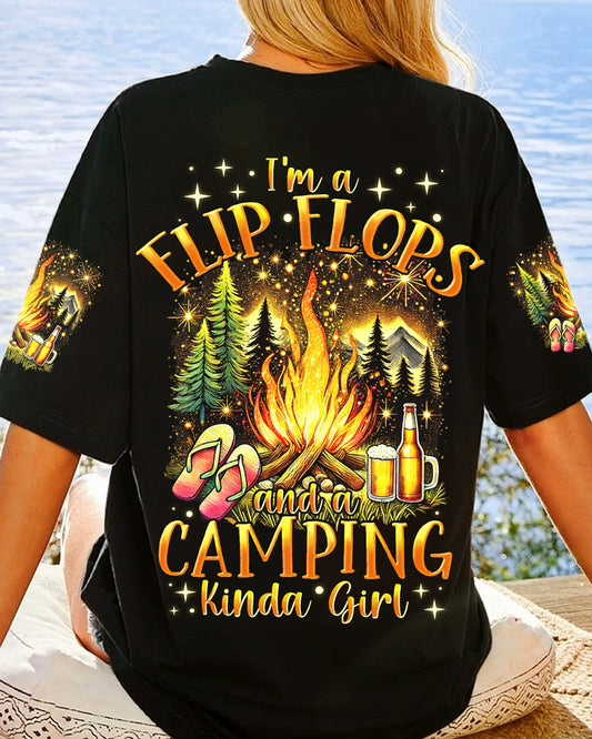 I'M A FLIP FLOPS AND A CAMPING KINDA GIRL ALL OVER PRINT - TYHI2507241