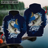 BlueJose Fishing Makes Me Happy Striped Bass Fishing 3D Hoodie