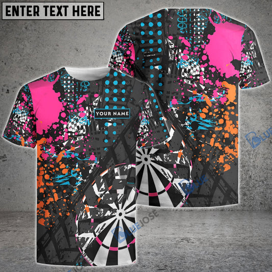 BlueJose Darts Colorful Personalized Name Shirt
