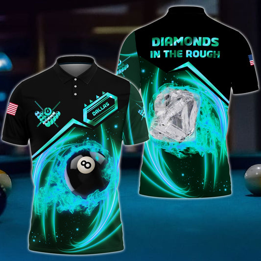 BlueJose Diamond Billiard Personalized Name, Team Name Unisex Shirt For James