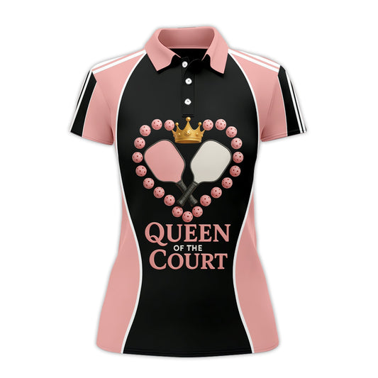 Funny  Polos For Pickleball, Queen of the Court Pickleball Shirt, Gift For Women's Players
