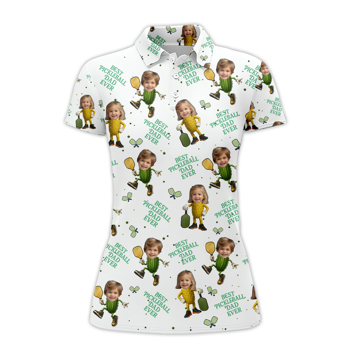 Custom Face Kid Pickleball Shirt - Best Pickleball Dad Ever - Funny Pickle Design - Personalized Father's Day Gifts