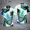 BlueJose Darts Premium Line Smoke Pattern Multicolor Options Personalized Name Polo Shirt (4 Colors)