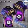 BlueJose Billiards Ball 8 Flame Golden Line Premium Personalized Name Shirt (4 Colors)