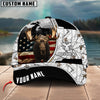 BlueJose Moose Hunting American Flag Pattern Multicolor Personalized Name 3D Cap (4 colors)