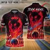 BlueJose Bowling And Pins Fire Wolf Multicolor Options Personalized Name, Team Name 3D Shirt (4 Colors)