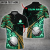 BlueJose  Golf Fire Golden Line Premium Multicolor Option Customized Name, Team Name 3D Polo Shirt (6 Colors)