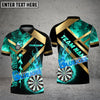 BlueJose Darts Metal And Fire Flame Personalized Name, Team Name Shirt (4 Colors)