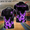 BlueJose Bowling And Pins Dotted Golden Crown King Multicolor Options Personalized Name, Team Name 3D Shirt (4 Colors)