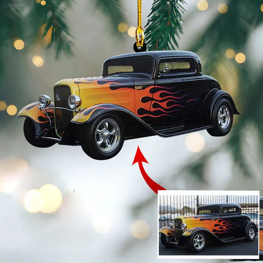 Bluejose Custom Photo Ornament Gift For Hot Rod Car Lovers
