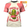 Personalized “Pickle Ballin’ Cute Funny Women’s Pickleball T Shirts, Custom Name Pickleball Shirt, Gift For Pickleball Lover