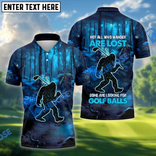 BlueJose Not All Who Wander Are Lost Bigfoot Golf Polo Shirt Custom Name, Team Name 3D Shirts