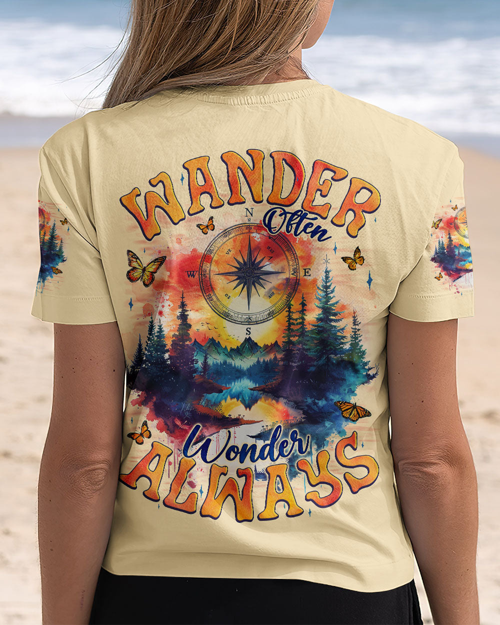 WANDER OFTEN WONDER ALWAYS COMPASS ALL OVER PRINT - TYQY2709243