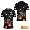 BlueJose Poker Quad Aces Black Leather Personalized Name 3D Polo Shirt