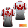 Pickleball Canada Flag Personalized Name 3D Polo Shirt Gift For Pickleball Player