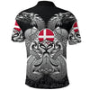 BlueJose Viking Style Polo Shirts - Denmark Mjolnir and Double Dragon