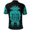 BlueJose Viking Style Tyr Tattoo Cyan Polo Shirts