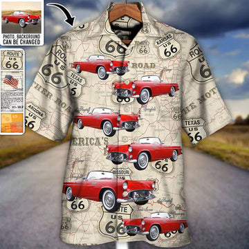 Route 66 Car Racing Love Road Custom Photo - Hawaiian Shirt - Personalized Photo Gifts, Idea Gift for Men Summer (3)