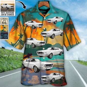 Route 66 Car Racing Car Lover Custom Photo - Hawaiian Shirt - Personalized Photo Gifts for Men (2)