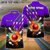 BlueJose Bowling And Pins Scratch US Flag Pattern Multicolor Personalized Name 3D Shirt, Personalized Shirts For Bowling Players