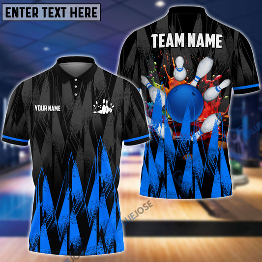 BlueJoses Bowling And Pins Sword Legend Customized Name, Team Name 3D Shirt (4 Colors)
