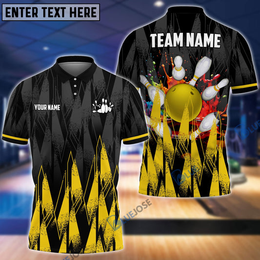 BlueJose Bowling And Pins Sword Legend Customized Name, Team Name 3D Shirt (4 Colors)