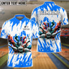 BlueJose Bowling And Pins Ink Broken Pattern Customized Name 3D Shirt (5 Colors)
