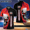 BlueJose Personalized Name and Team Name Skull Fire Winner Bowling and Pins Multicolor 3D Shirt