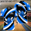 BlueJose Bowling and Pins Wave Pattern Customized Name 3D Shirt (4 Colors)