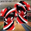BlueJose Bowling and Pins Wave Pattern Customized Name 3D Shirt (4 Colors)