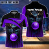 BlueJose Bowling And Pins Premium Eagle Customized Name 3D Shirt (4 Colors), Personalized Shirts For Bowling Players