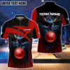 BlueJose Bowling And Pins Premium Eagle Customized Name 3D Shirt (4 Colors), Personalized Shirts For Bowling Players